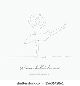 continuous line drawing. woman ballet dancer. simple vector illustration. woman ballet dancer concept hand drawing sketch line.