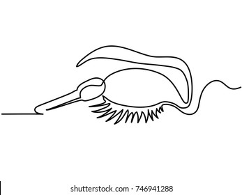 Continuous line drawing. Woman eye make up. Vector illustration