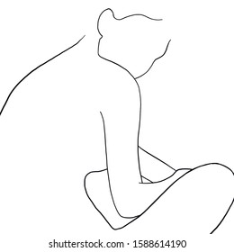 Continuous line, drawing of woman face, fashion concept, woman beauty minimalist, vector illustration for t-shirt, slogan design print graphics style. One line fashion illustration