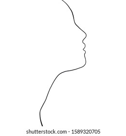 Continuous line, drawing of woman face, fashion concept, woman beauty minimalist, vector illustration for t-shirt, slogan design print graphics style. One line fashion illustration