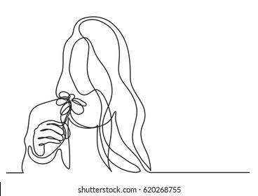 Continuous Line Drawing Woman Flower Stock Vector (Royalty Free) 620268755