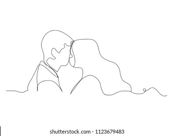 continuous line drawing of woman with man wedding couple concept greeting card , in love vector illustration 