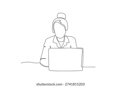 Continuous Line Drawing Woman
