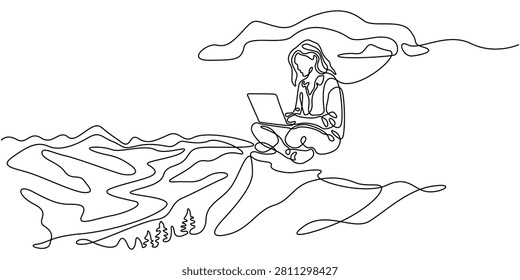 Continuous Line Drawing Woman