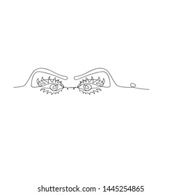 continuous line drawing of womans eye. isolated sketch drawing of womans eye line concept. outline thin stroke vector illustration
