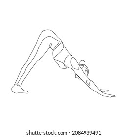 continuous line drawing of a woman's fitness yoga concept vector health illustration.
It's International Day of Yoga.