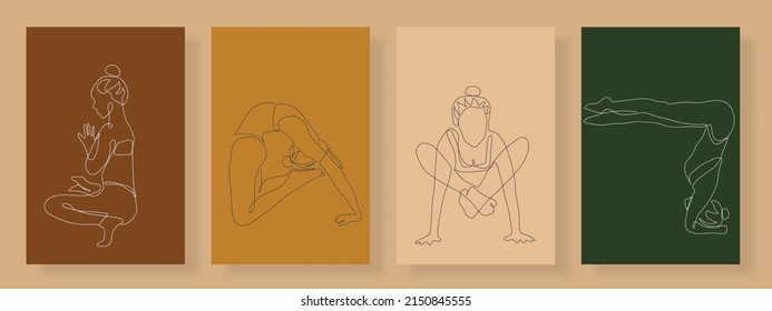 continuous line drawing of a woman's fitness yoga concept vector health illustration.
It's International Day of Yoga.