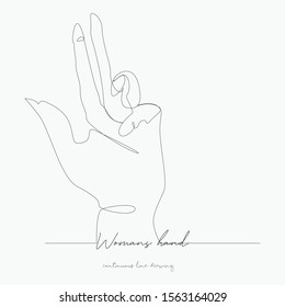 continuous line drawing. womans hand. simple vector illustration. womans hand concept hand drawing sketch line.