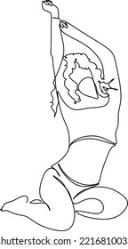 Continuous line drawing of woman's silhouette