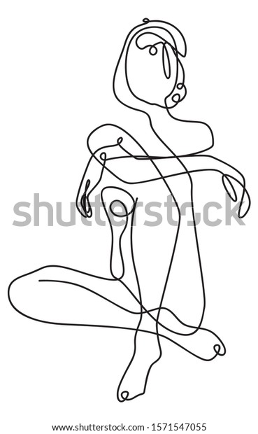 Continuous Line Drawing Womans Silhouette Stock Vector (Royalty Free ...