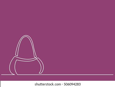 continuous line drawing of women bag