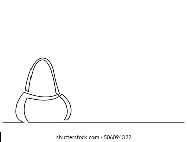 continuous line drawing of women bag