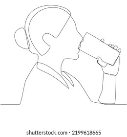 continuous line drawing of women drinking