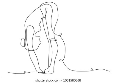 continuous line drawing of women fitness yoga fitness vector illustration