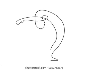 continuous line drawing of women fitness yoga concept vector health illustration