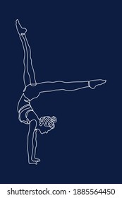 continuous line drawing of women fitness yoga concept. vector health illustration.