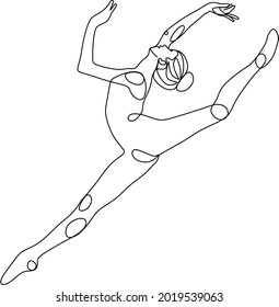continuous line drawing of women fitness yoga concept vector health illustration