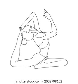 continuous line drawing of women fitness yoga concept vector health illustration
International Day of Yoga
