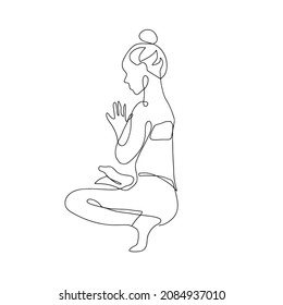 dibujo de línea continua de la mujer concepto de fitness yoga vector ilustración de la salud
Día Internacional del Yoga