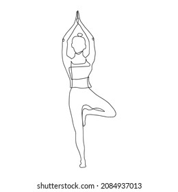 continuous line drawing of women fitness yoga concept vector health illustration
International Day of Yoga