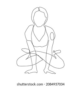 continuous line drawing of women fitness yoga concept vector health illustration
International Day of Yoga