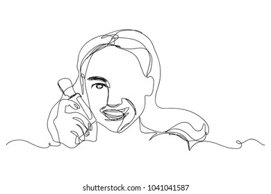 continuous line drawing of women making up Beauty fashion ideas vector illustrations