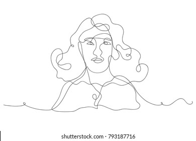 continuous line drawing of the women on International Women's Day card.