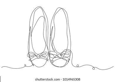 continuous line drawing of women shoes vector illustration