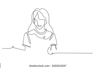continuous line drawing of women vector illustration