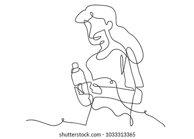continuous line drawing of women vector illustration