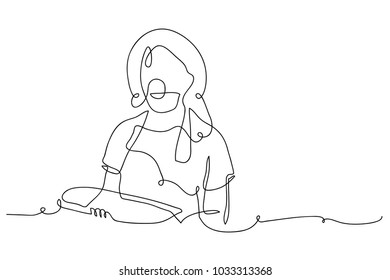 continuous line drawing of women vector illustration
