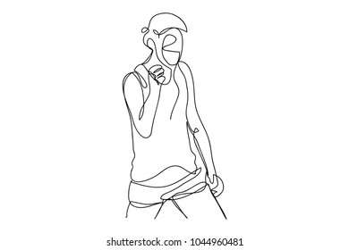continuous line drawing of women vector illustration