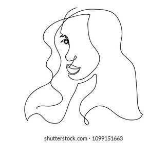 continuous line drawing of women vector illustration of beauty