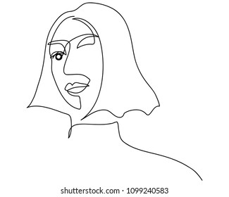 continuous line drawing of women vector illustration of beauty