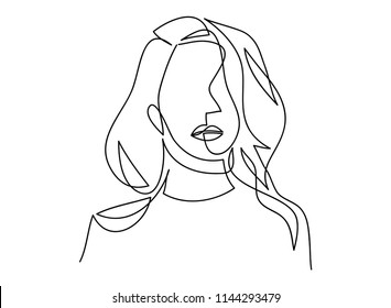 continuous line drawing of women vector illustration of beauty portrait.
Fashion hairstyle with the ladies beauty.
Vector illustrations Hand drawn
