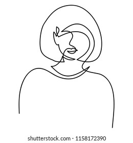 continuous line drawing of women vector illustration of beauty portrait.
Fashion hairstyle with the ladies beauty.
Vector illustrations Hand drawn