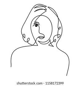 continuous line drawing of women vector illustration of beauty portrait.
Fashion hairstyle with the ladies beauty.
Vector illustrations Hand drawn