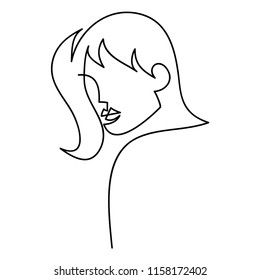 continuous line drawing of women vector illustration of beauty portrait.
Fashion hairstyle with the ladies beauty.
Vector illustrations Hand drawn