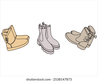 Continuous line drawing of women's shoes. Hand drawn without artificial intelligence.