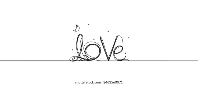 dibujo continuo de la palabra amor, Ilustración vectorial