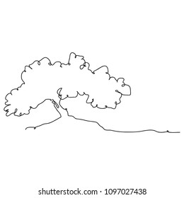 Continuous line drawing of a world environment day concept: Nature tree vector illustration