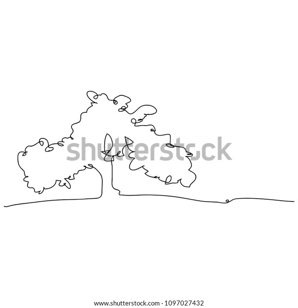 Continuous Line Drawing World Environment Day Stock Vector Royalty Free