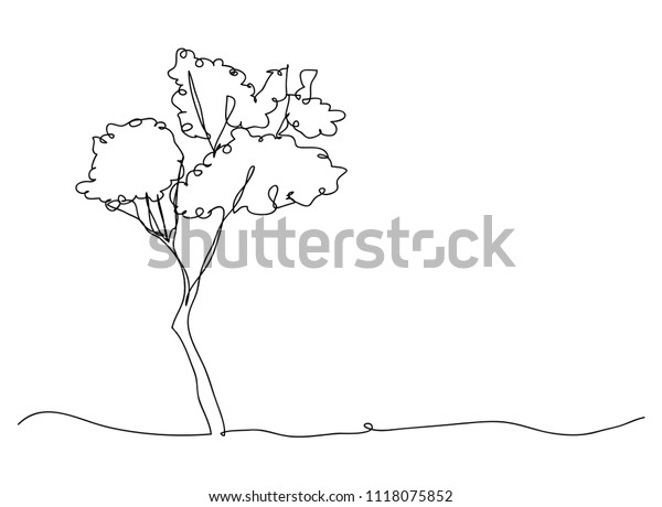 Continuous Line Drawing World Environment Day Stock Vector Royalty Free