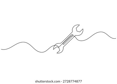 Dibujo de línea continua de una llave sobre fondo blanco