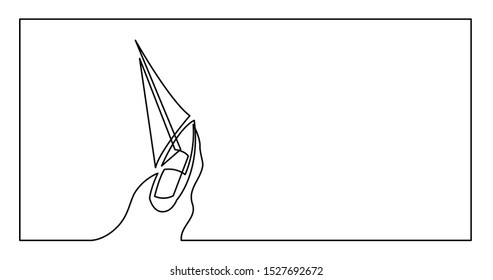 continuous line drawing of yacht sailing on sea