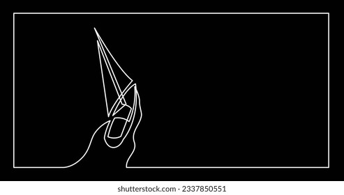 continuous line drawing of yacht sailing on sea