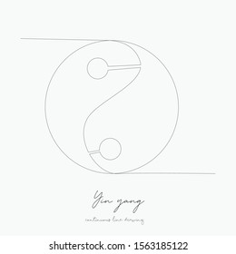 continuous line drawing. yin yang. simple vector illustration. yin yang concept hand drawing sketch line.