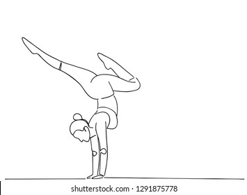 continuous line drawing of yoga exercises, simple stripes illustrations
