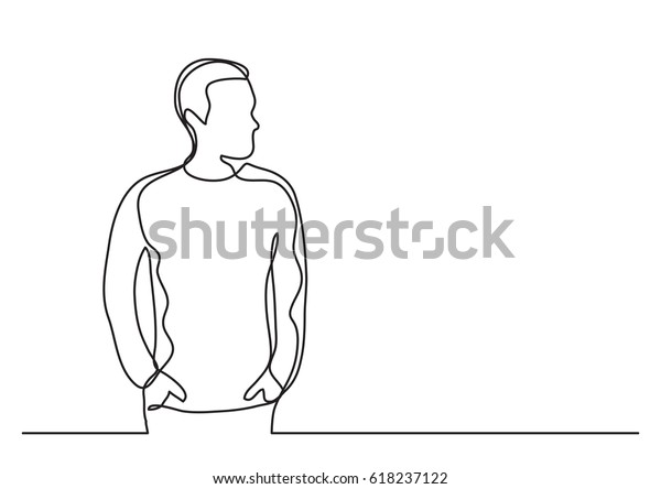 Continuous Line Drawing Young Man Stock Vector (Royalty Free) 618237122 ...