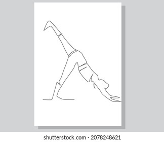 continuous line drawing young woman doing yoga end fitness exercises. Healthy lifestyle. Use it for design card, poster, banner, social Media post, fashion print
ecommerce calendar.